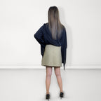 Beige Button-Detail Pleated Skirt - Beige/Tan