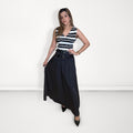 Double-Belted Flared MaxI Skirt - Black