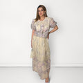 Pastel Floral Embroidered Co-ord Set - Lavender & Ivory