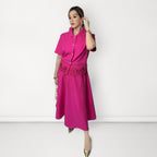 Cutwork Detail Top & Skirt Coord Set - Pink
