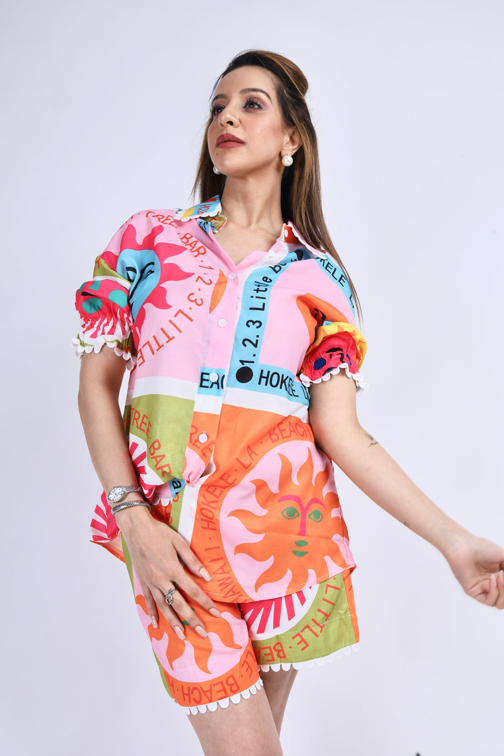 Graphic Print Co-ord Set - Multicolour