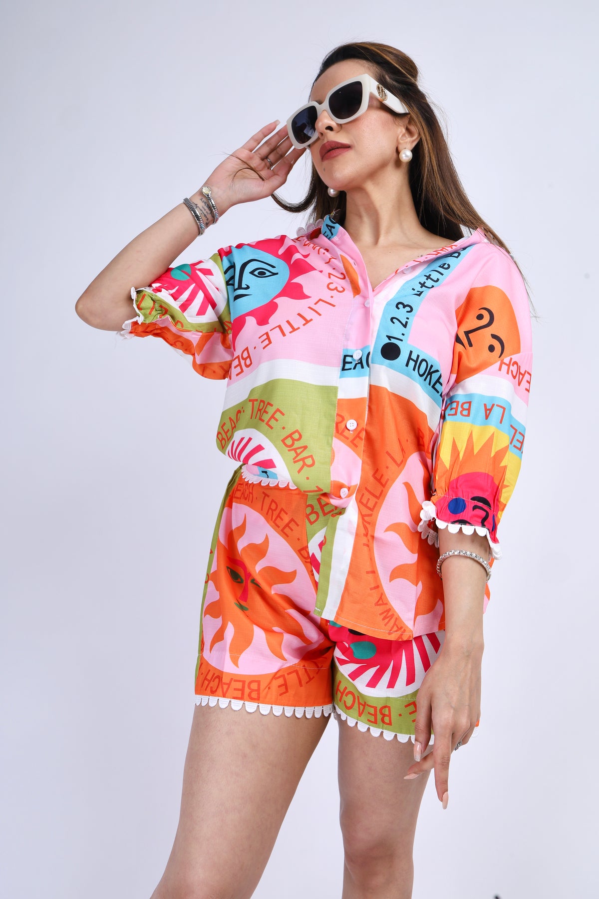 Graphic Print Co-ord Set - Multicolour