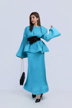 Turquoise Korean Style Co-ord Set - Turquoise Blue