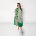 Abstract Stripe Shirt Dress - Green