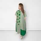 Abstract Stripe Shirt Dress - Green