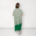 Abstract Stripe Shirt Dress - Green