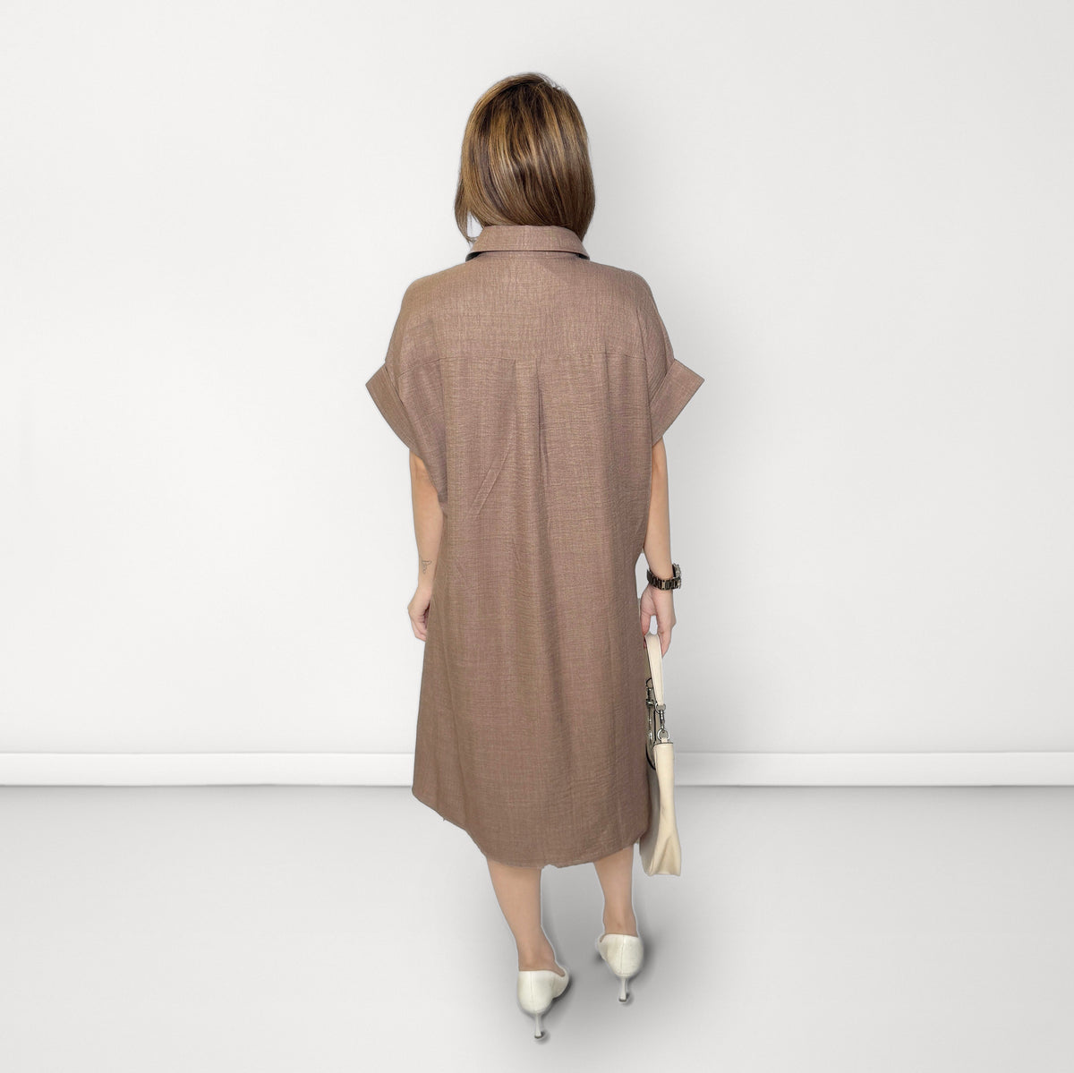 Butterfly Patch Dress - Beige