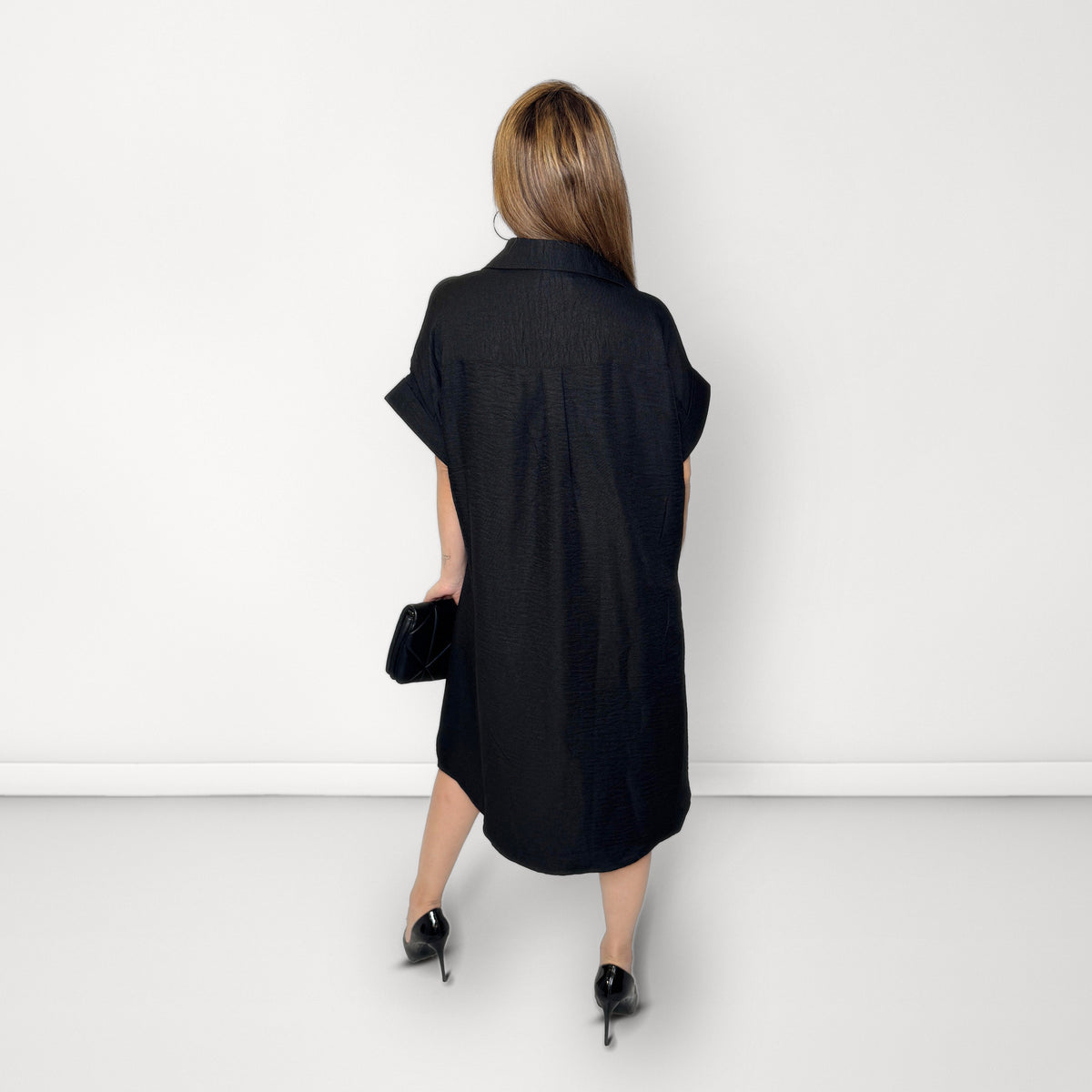 Butterfly Patch Dress - Black