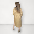 Cutwork Shirt Dress - Beige