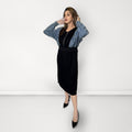 Denim Sleeve Midi Dress - Denim Blue