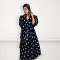 Polka Dot Wrap Dress - Black