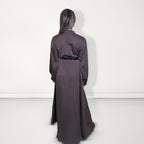 Bow-Tie Satin Dress - Brown