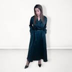 Wrap-Front Belted Dress - Emerald Green