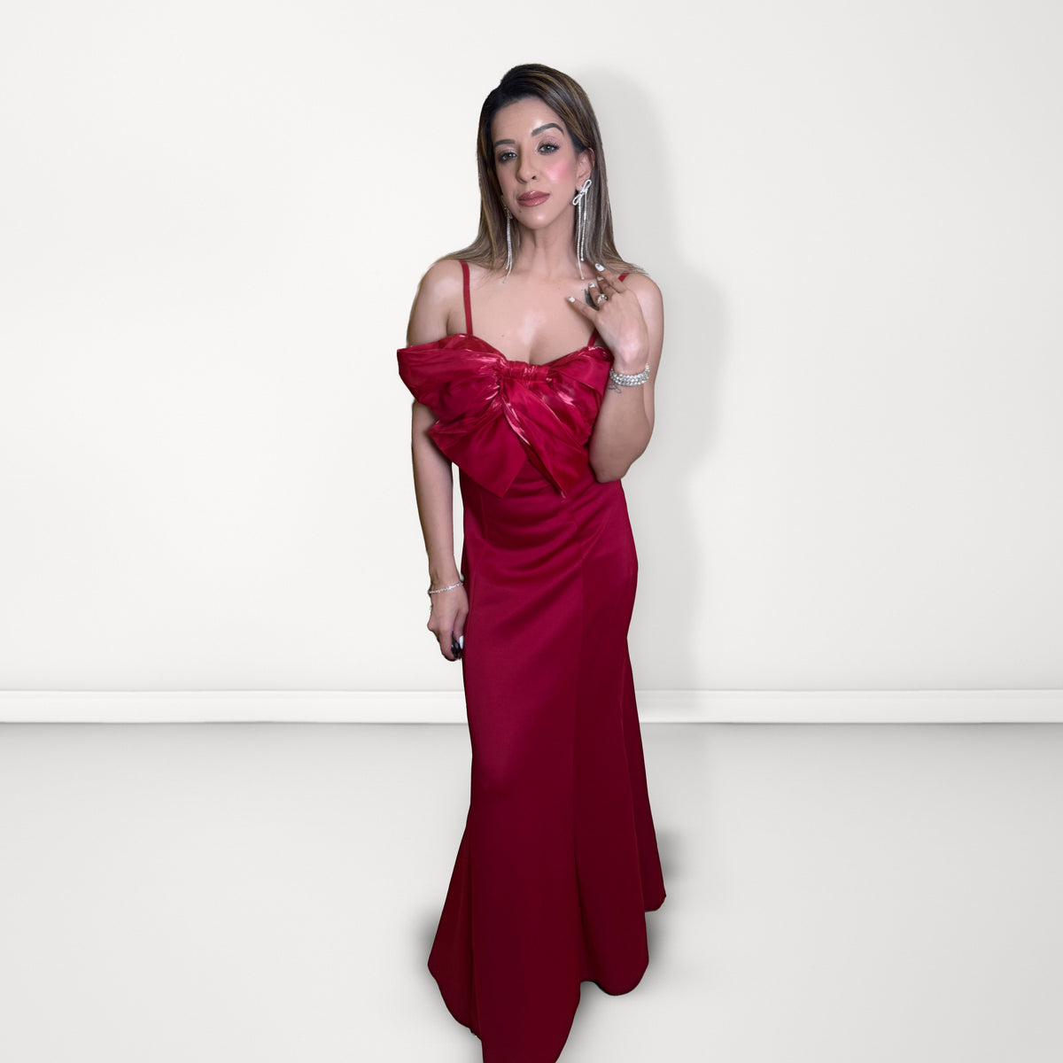 Statement Bow Gown - Red