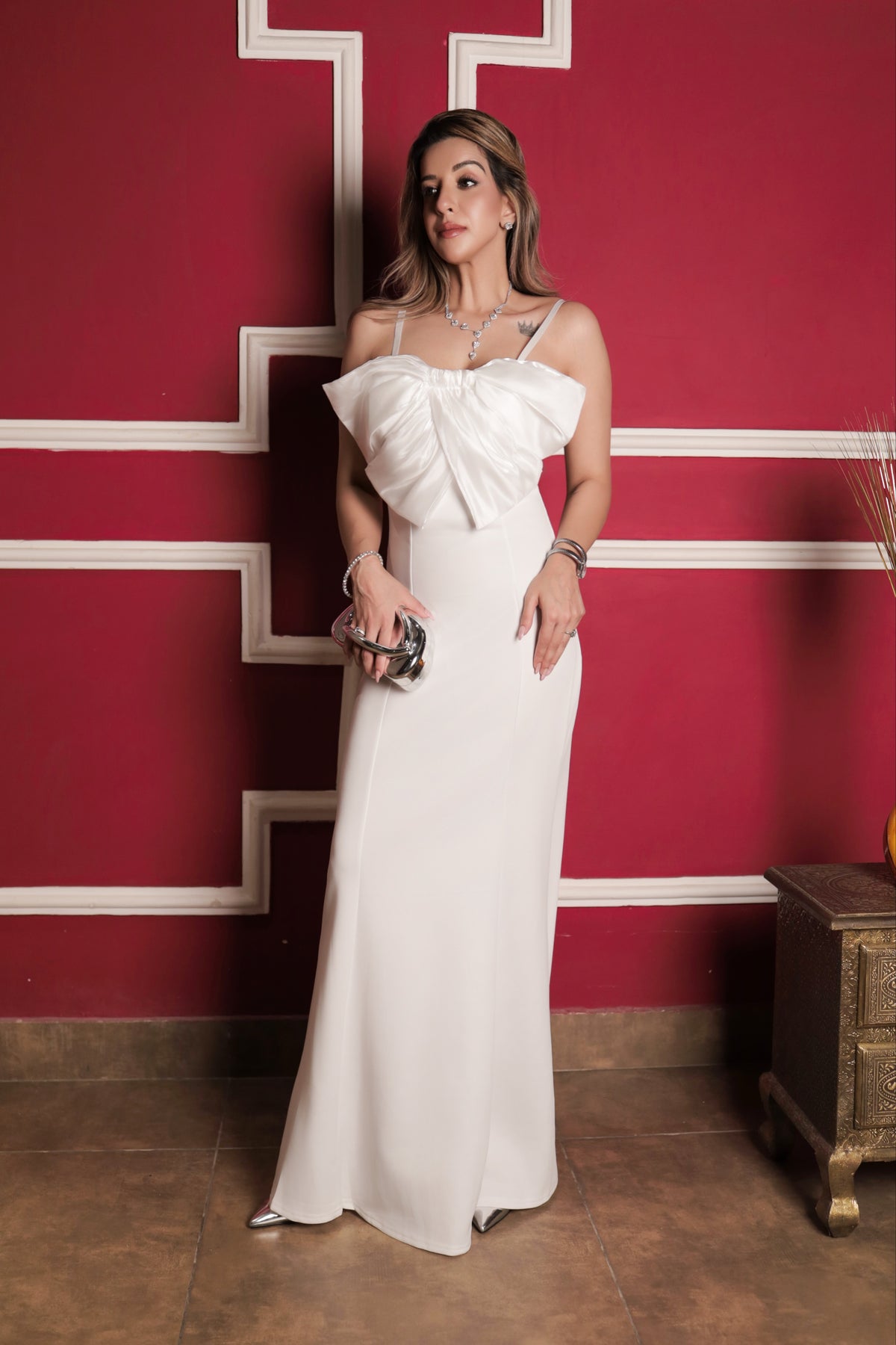 Statement Bow Gown - White