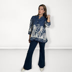 Embroidered Denim Shirt - Dark Blue