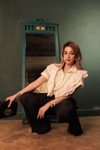 Lace Ruffle Shirt - Ivory